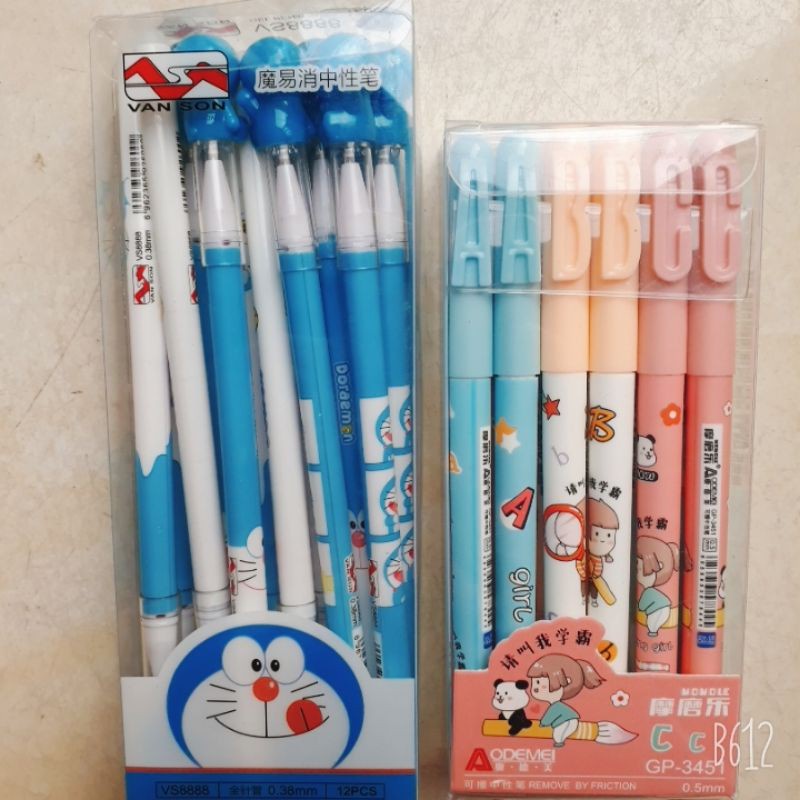 Sỉ 12 hộp (144 cây) bút gel bôi xoá được mực xanh tím