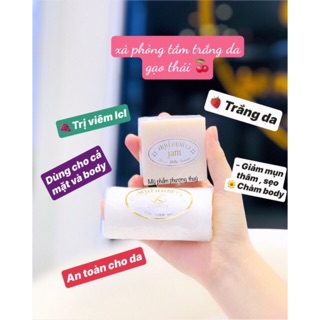 Xà bông KÍCH TRẮNG  làm sáng da từ cám gạo Thái Lan ( BÁNH VUÔNG)