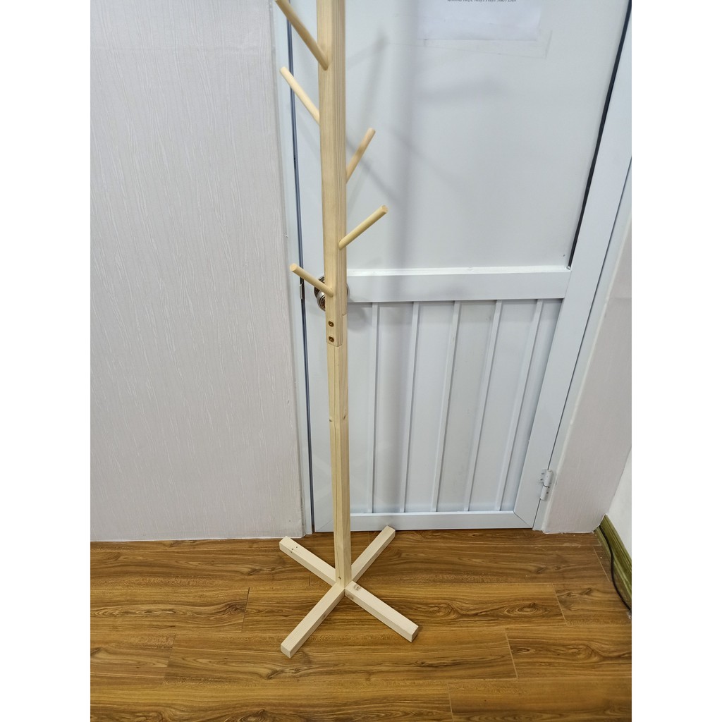 Cây Treo Quần Áo Đứng Bằng Gỗ Standing Hanger, Kệ Sào Treo Đồ Đứng Nội Thất Kiểu Hàn Lắp Ráp ZeNi Store