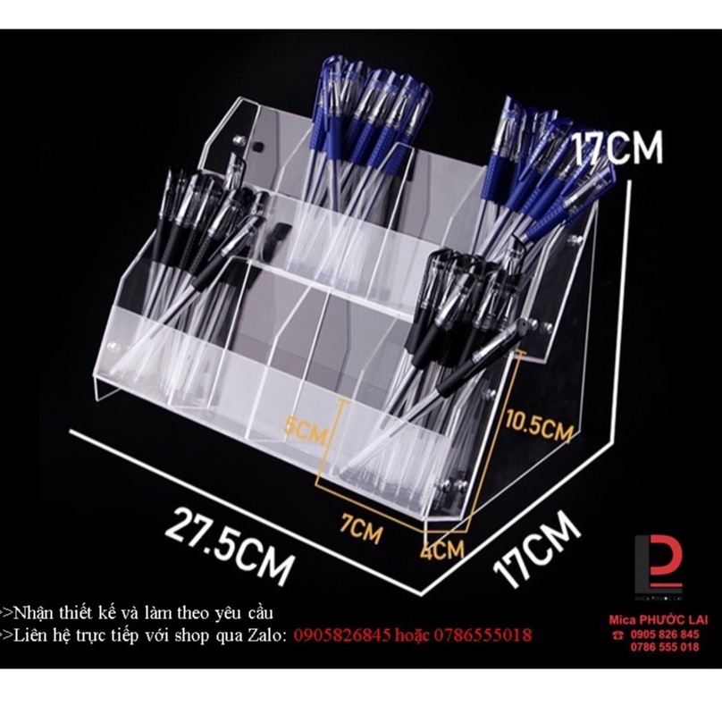 Kệ mica trưng bày bút cao cấp