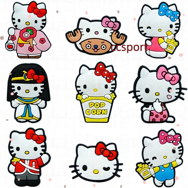 Ghim Cài Giày Hình Mèo Hello Kitty Hoạt Hình Dễ Thương Cho Nữ