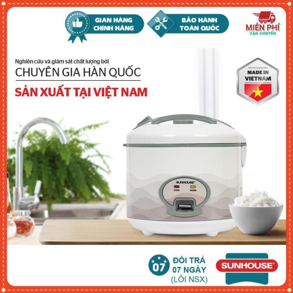 Nồi Cơm Điện 1.8L Sunhouse SHD8602, Nồi Cơm Điện Sunhouse Siêu Bền, Bảo Hành Toàn Quốc, Lòng Nồi Chống Dính Whitford