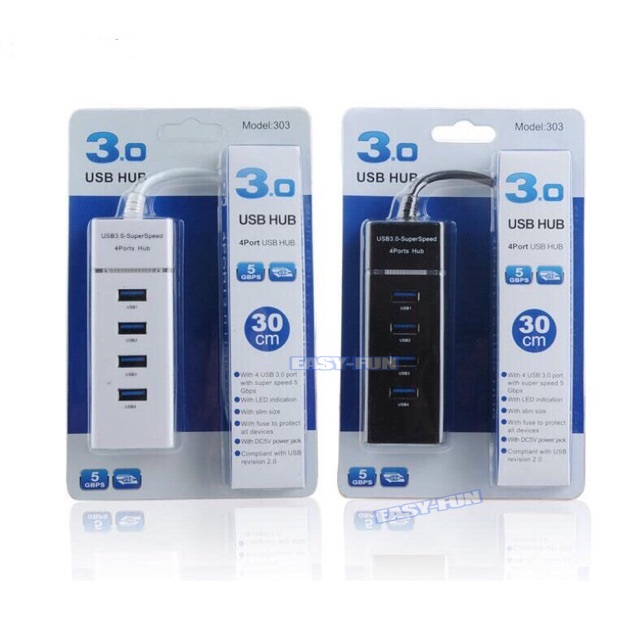 [Truyền tốc độ cao 5Gbps]Hub USB 3.0 4 Cổng (Đen) - Bộ Chia USB 3.0 4 Port Với chỉ báo LED