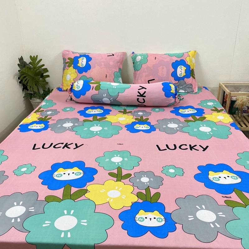 Bộ ga và vỏ gối thun mẫu bông hoa