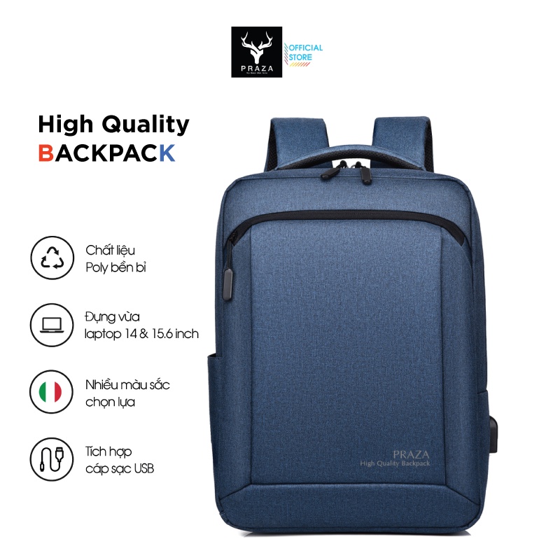 Balo Công Sở Đựng Laptop 15.6 inch Cao Cấp PRAZA BLS0187