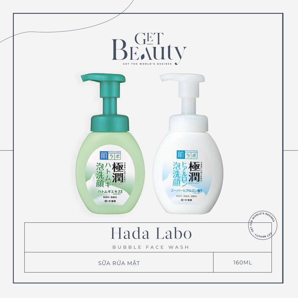 SỮA RỬA MẶT HADA LABO GOKUJYUN HATOMUGI/HYALURONIC ACID BUBBLE FACE WASH 160G