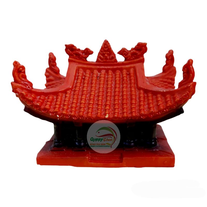 Tiểu Cảnh Đình Chùa Trang Trí Hồ Cá