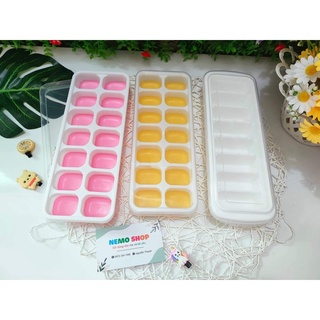 Khay trữ đông/ khay làm đá đế silicon có nắp đậy