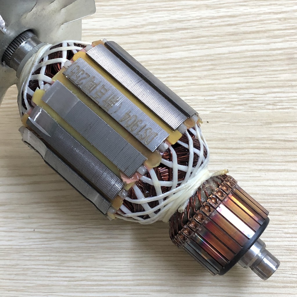 Rotor cắt nhôm dây curoa thân 57mm Dài 196mm dây đồng 220V - Tặng chổi than