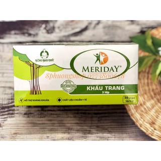 Khẩu Trang 3 Lớp Màu Trắng Meriday 50 cái/ Hộp Chính Hãng Bông Bạch Tuyết