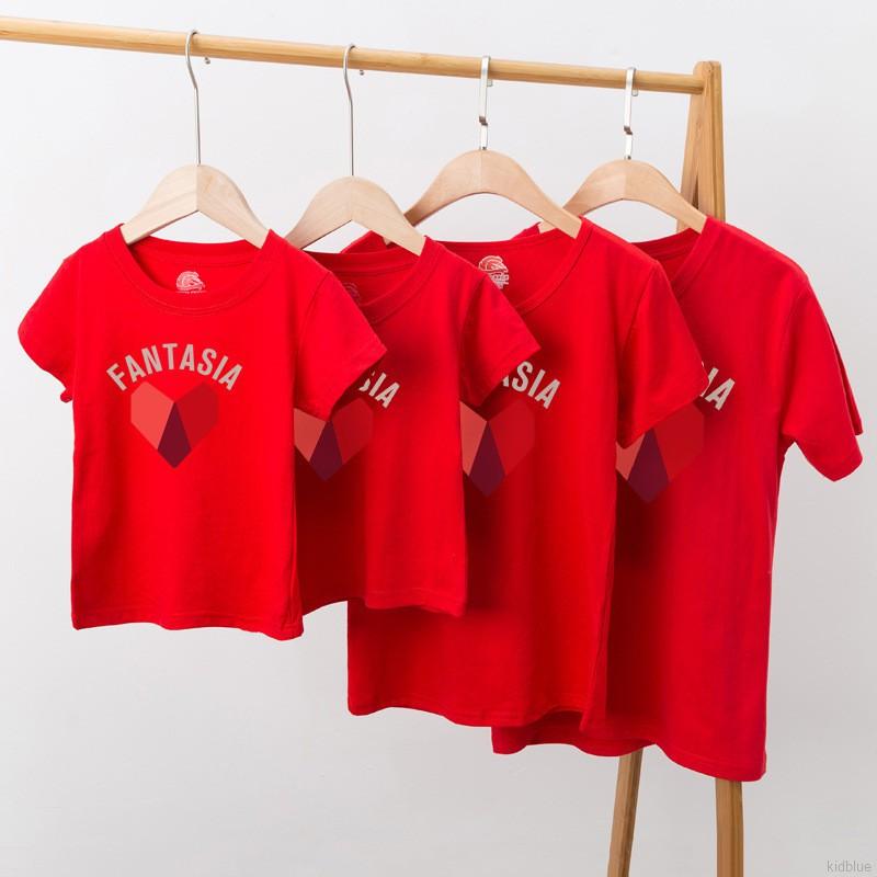 Áo thun ngắn tay in họa tiết trái tim sành điệu dành cho gia đình