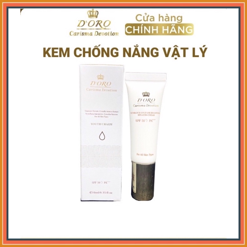 Kem Chống Nắng Vật Lý DORO 10ml - Màu trắng
