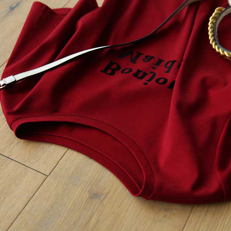 Đầm thun ZXYOUPING dáng rộng in chữ cá tính cho nữ