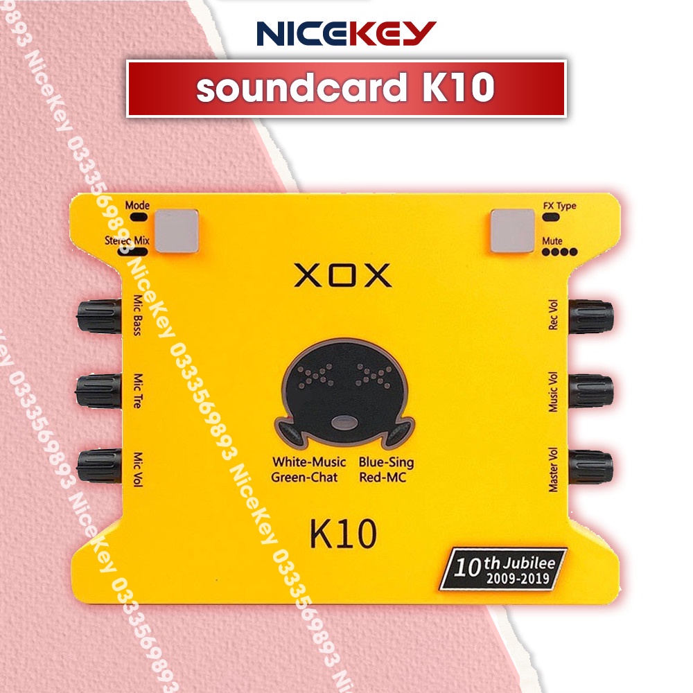 Soundcard Thu Âm Cao Cấp XOX K10 ,  karaoke , livestream kết nối với mic hát chuyên nghiệp, bản kỉ niệm 10 năm