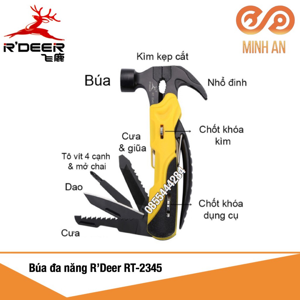 Búa đa năng R’DEER hỗ trợ thoát hiểm, cứu hộ, picnic RT-2345