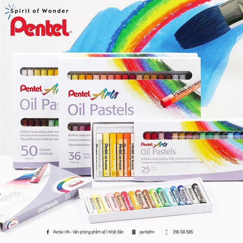 Sáp Màu Dầu Pentel Oil Pastel 36 màu PHN-36 | Màu Sắc Tươi Sáng | An Toàn Không Độc Hại