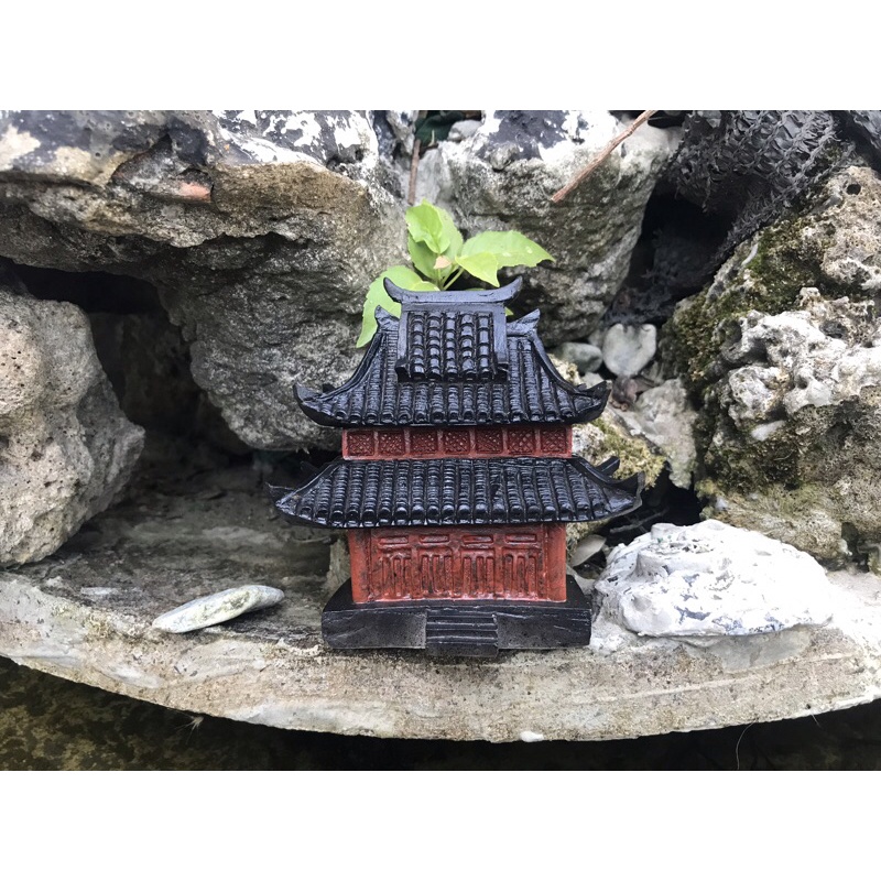 Nhà 2 tầng - Phụ kiện trang trí tiểu cảnh, non bộ, thuỷ sinh bán cạn, bonsai, bể cá, trồng cây