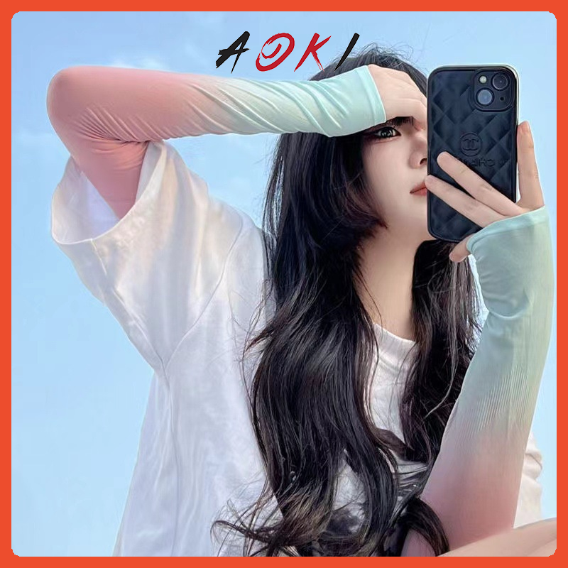 Găng tay thể thao Găng Tay Chống Nắng Xỏ Ngón Bao Tay Đi Phượt Siêu Mát Chống Tia UV Ống Tay Đi Xe Máy