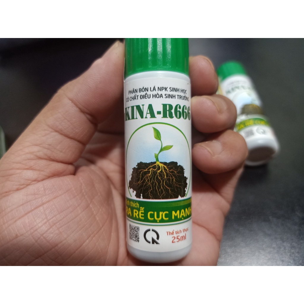 03 chai Phân bón NPK sinh học KINA R666 kích thích RA RỄ CỰC MẠNH Chai 25ml