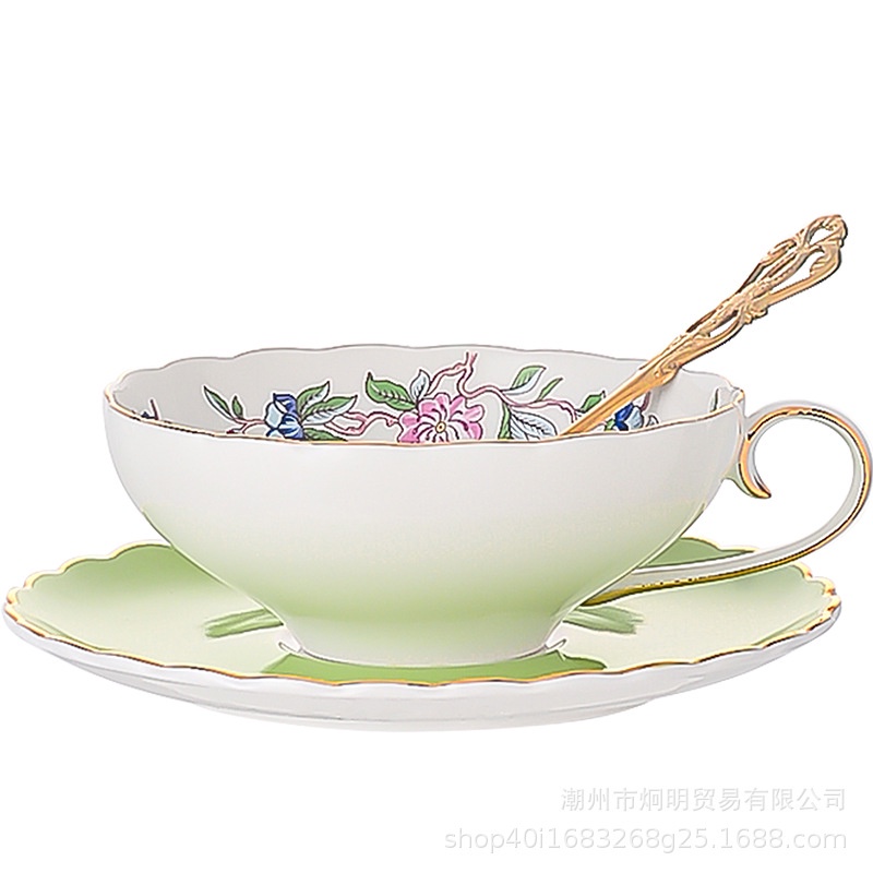 Bộ Cốc Uống Trà Cà Phê Bằng Sứ Phong Cách retro Anh Quốc Sang Trọng