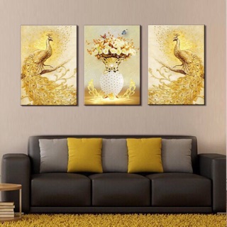 Tranh canvas công vàng - 40 x 60 cm - bộ 3 tranh