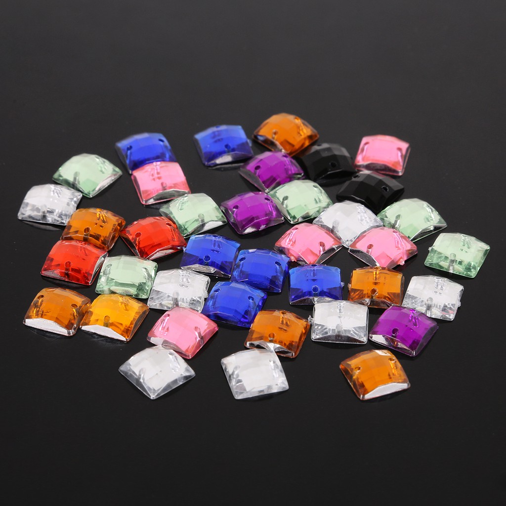Set 100 Hạt Cườm Đá acrylic Hình Vuông 10x10mm Dùng Trang Trí Tiệc Cưới diy