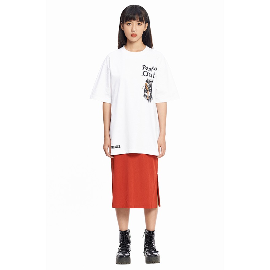 5THEWAY® /peace out/ NEW TEE™ in WHITE aka Áo Thun Trắng Tay Ngắn