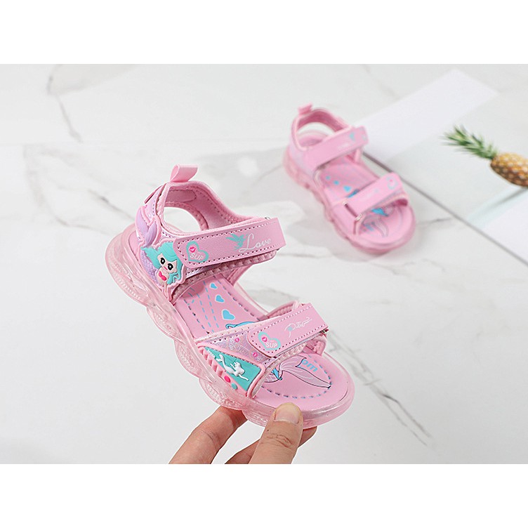 sandal bé gái size 26-31 nàng tiên cá đèn led