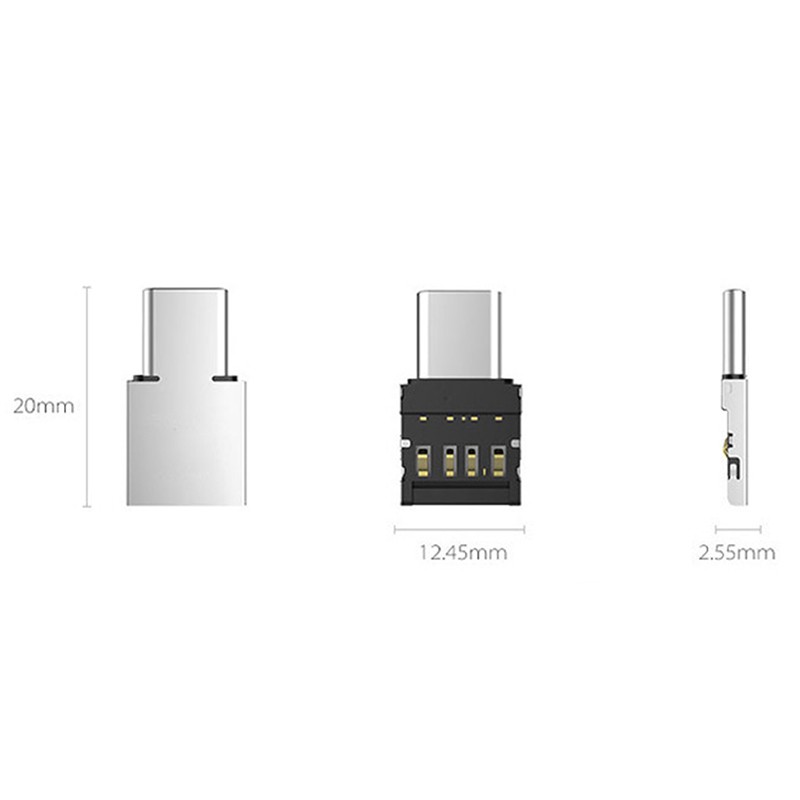 Bộ 2 thiết bị chuyển đổi USB-C 3.1 Type C đực sang USB OTG dành cho ổ đĩa U