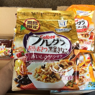 |Date 10.2019| Ngũ Cốc Nhật Calbee Vàng Đậu Đỏ Khoai Lang Chà Là 700g