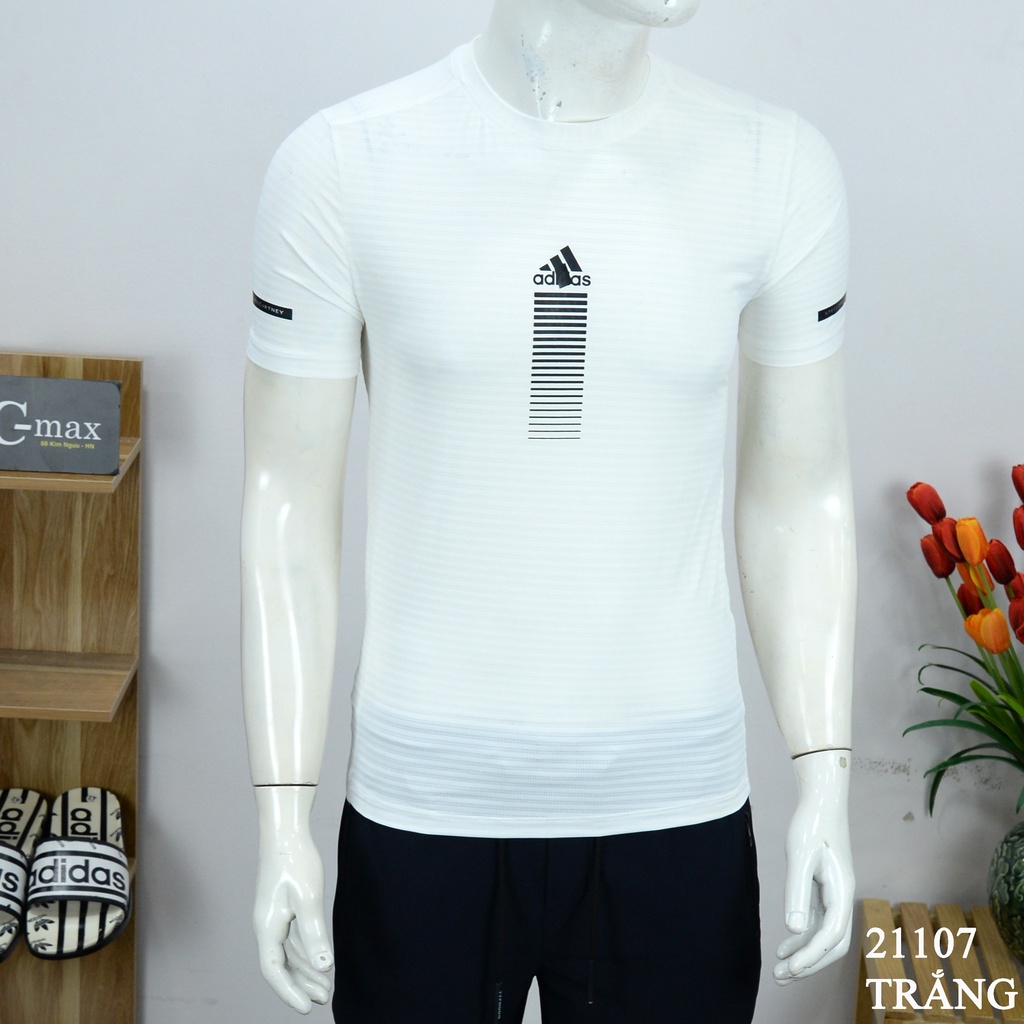 Áo phông nam thể thao adidas cao cấp mùa hè cộc tay cổ tròn chất thun lạnh mã 21107