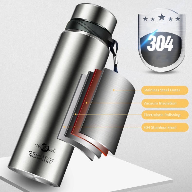 Bình Giữ Nhiệt Inox 304 Có Nắp Lọc Trà Size 600ml, 800ml,1000ml
