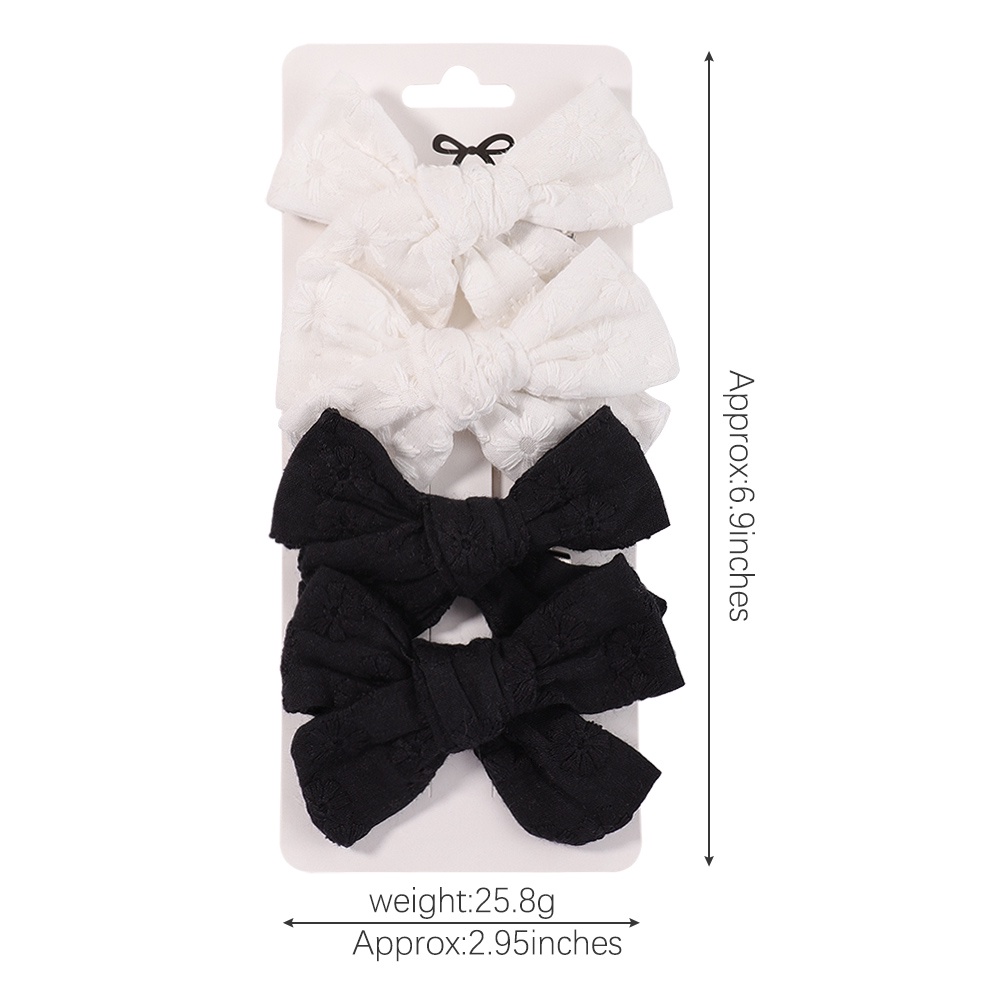 Set 4 Kẹp tóc KIDSBOWS thắt nơ in họa tiết hoa phong cách mới cho bé gái