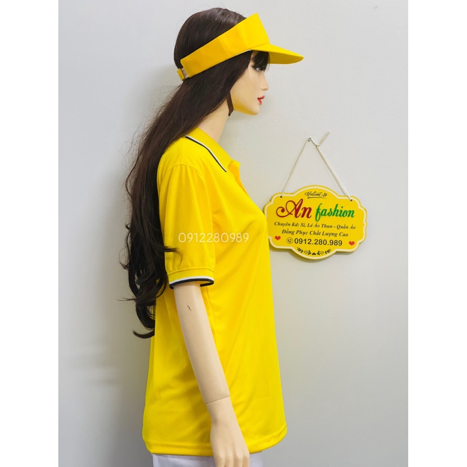 Áo thun cá sấu mè màu vàng thời trang nam nữ _ Hình chụp thật