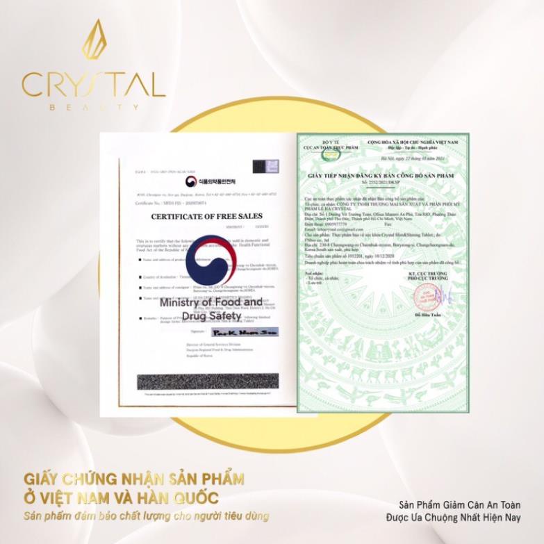 Viên Sủi Crystal trắng da-giảm cân dữ dáng-eo thon  crystal không lo tác dụng phụ