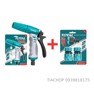 COMBO VÒI PHUN XỊT RỬA 3/4" TOTAL THWS010301 + BỘ 3 KHỚP NỐI THWS030301