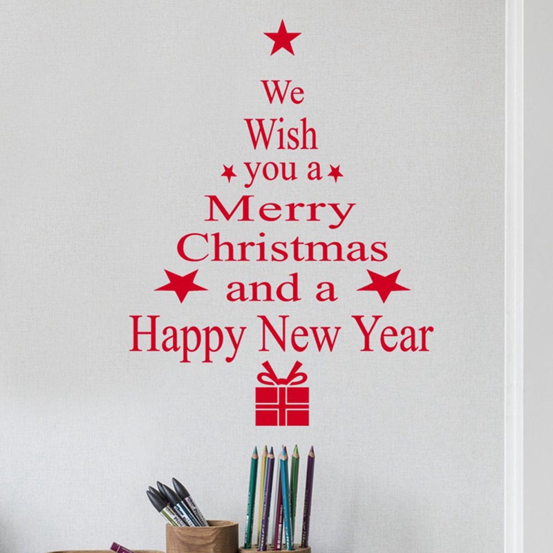 Decal dán cửa hoạ tiết giáng sinh dễ thương