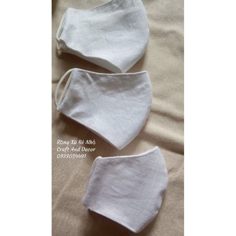 Combo 5 cái khẩu trang vải linen trơn | BigBuy360 - bigbuy360.vn
