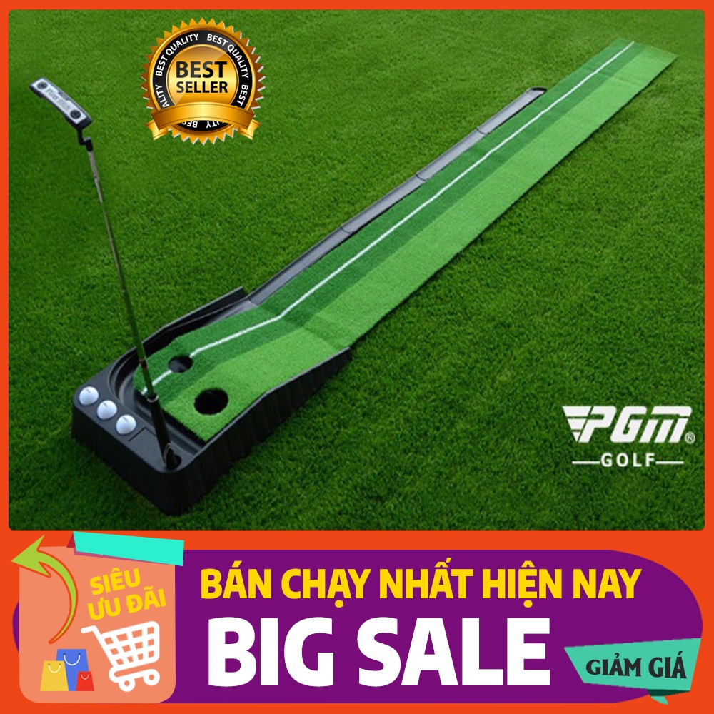 Thảm tập Golf Putting 2 Color loại cao cấp có đường bóng về chính hãng PGM, tập chơi golf putting