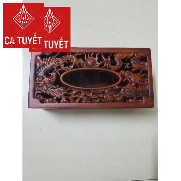 Hộp đựng giấy ăn gỗ hương cao cấp (H)