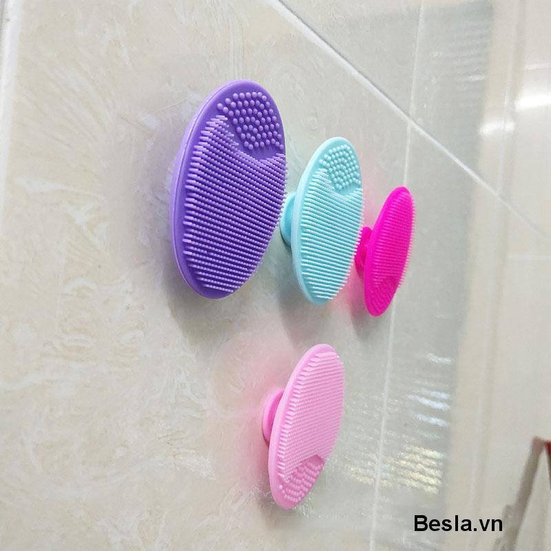 Cọ Bàn Chải Silicone Hình Oval Dùng Vệ Sinh Da Mặt Chất Lượng Cao