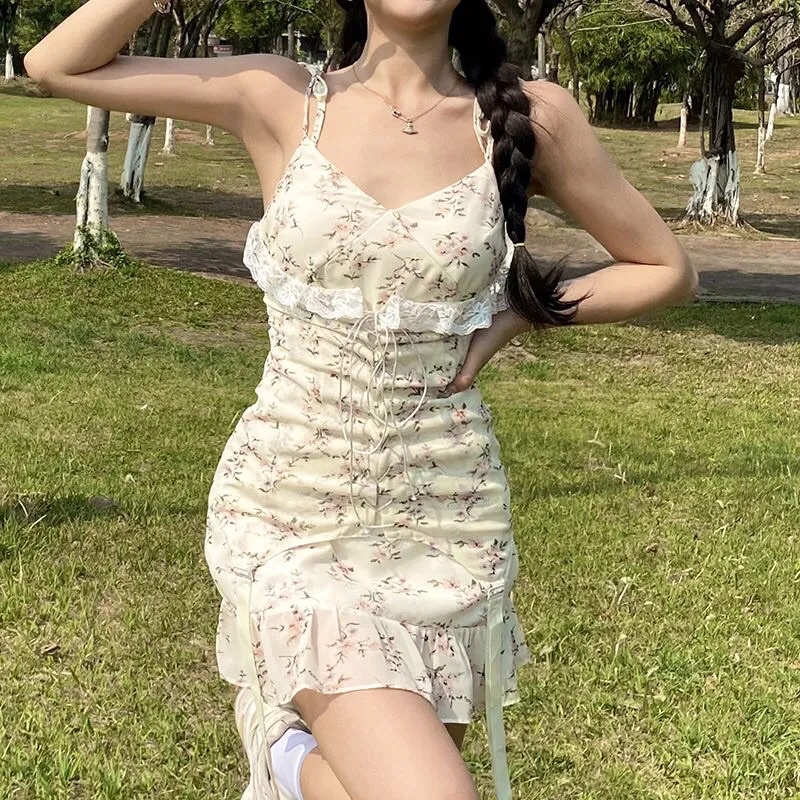 Đầm, Váy Hai Dây Hoa Nhí Phong Cách VinTage Hàng Quảng Châu Siêu Đẹp (Ảnh thật ở cuối)