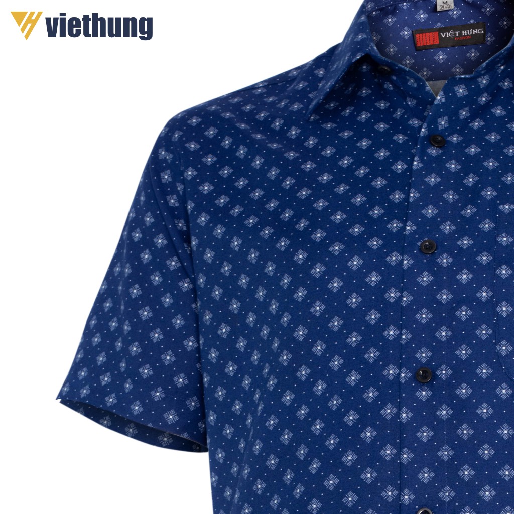 Áo Sơ Mi Ngắn Tay VIỆT HƯNG Chất Vải Kate Tổng Hợp Thấm Hút Mồ Hôi Thiết Kế Dáng Suông Cổ Điển Họa Tiết Đơn Giản | BigBuy360 - bigbuy360.vn