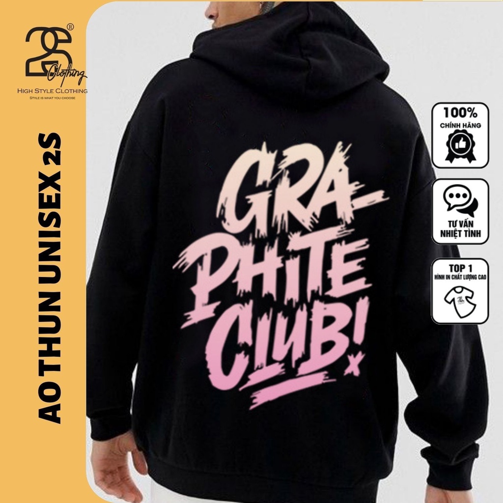 Áo Nỉ Bông Form Rộng Có Mũ 2S Clothing, Hoodie Nam Nữ Unisex In Chữ TV5058