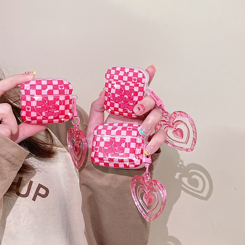 Vỏ Bảo Vệ Hộp Sạc Tai Nghe Bluetooth AirPods Pro 1 / 2 3 2021 gen3 Bằng tpu Silicone Mềm Chống Rơi Hình Trái Tim