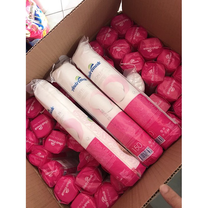 Bông tẩy trang Andromede 100% Cotton tự nhiên 150 miếng