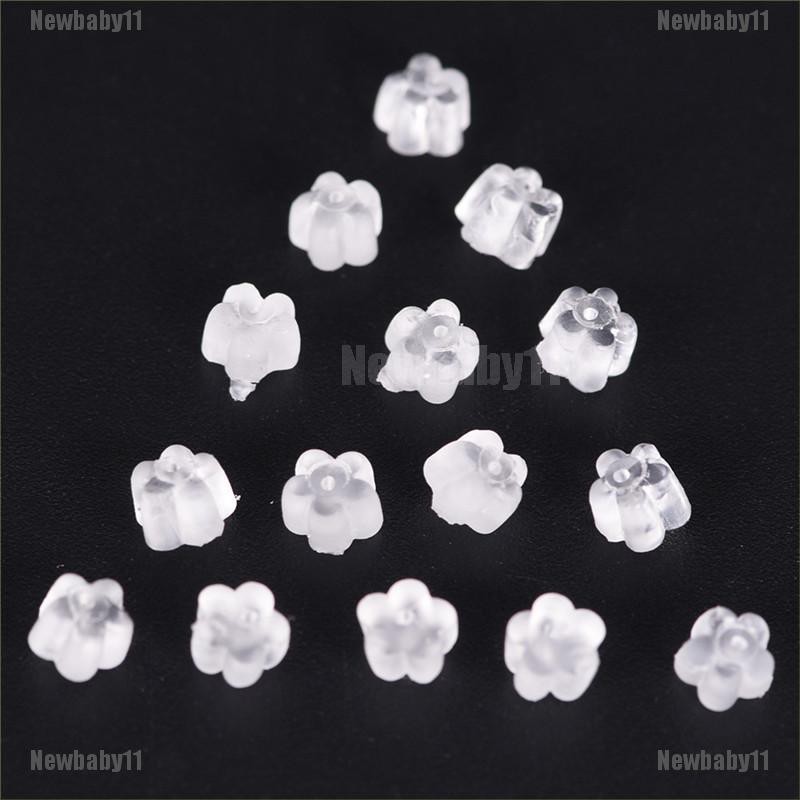 Set 100 Nút Chặn Bông Tai Bằng Silicone Mềm Trong Suốt An Toàn