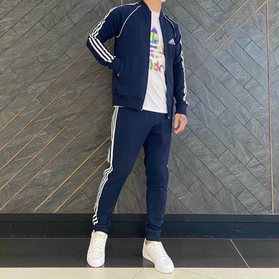 Bộ Thể Thao adidas Nam Vải Umi Thêu Logo Chắc Chắn, Bộ Quần áo adidas Thu Đông Phong Cách Thể Thao -BN10