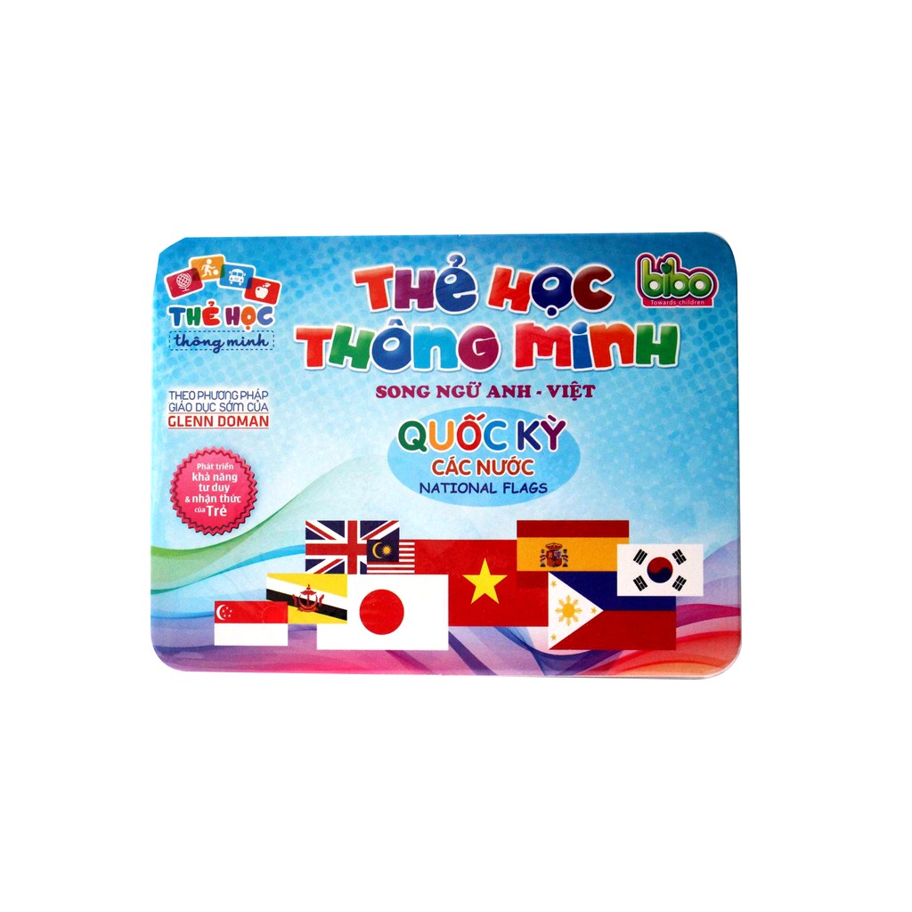 Thẻ Flashcard Song Ngữ Chủ Đề Cờ Các Nước Theo Phương Pháp Giáo Dục Sớm Của Glenn Doman Cho Bé