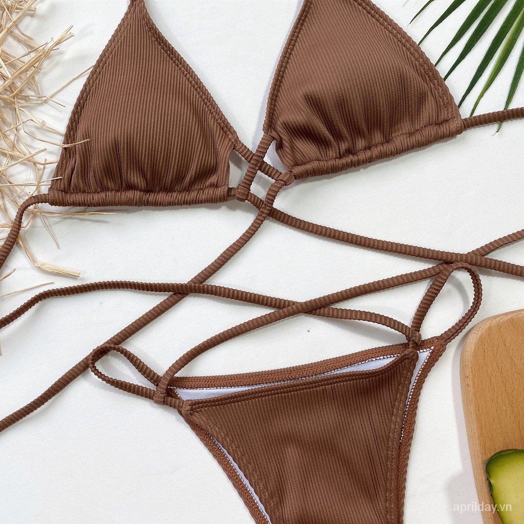Bikini 2 Mảnh Màu Trơn Gợi Cảm